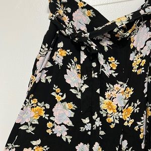 High waist wide leg floral pant